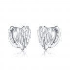 Strieborné náušnice krúžky so srdiečkami