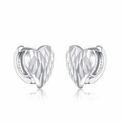 Strieborné náušnice krúžky so srdiečkami