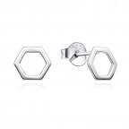 Strieborné náušnice šesťuholníky