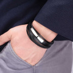 Kožený náramok s oceľovou doštičkou