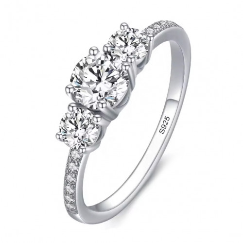 Strieborný prsteň so zirkónmi