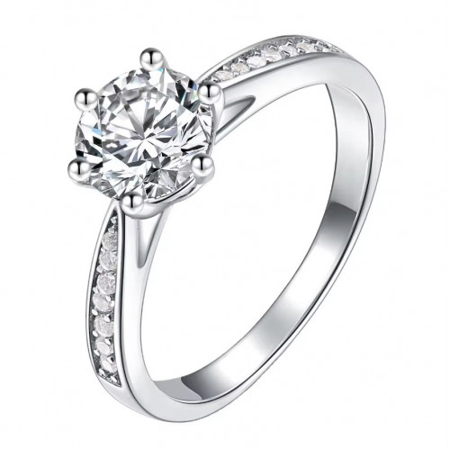 Strieborný zásnubný prsteň MOISSANIT