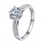 Strieborný zásnubný prsteň MOISSANIT