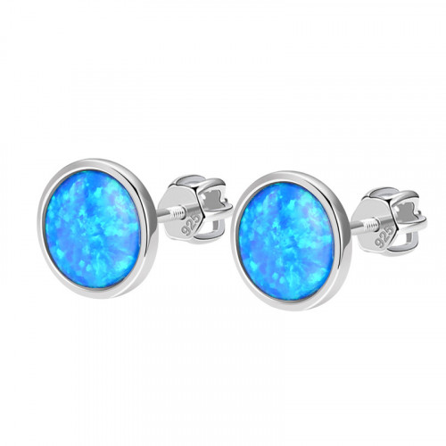 Strieborné šrounáušnice s opálom