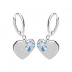 Strieborné náušnice srdiečka s psou labkou