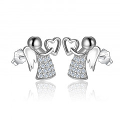 Strieborné náušnice anjeli