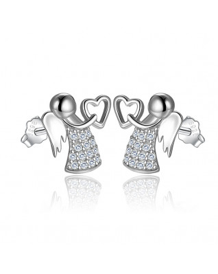 Strieborné náušnice anjeli