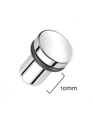 Oceľový plug do ucha s gumičkou