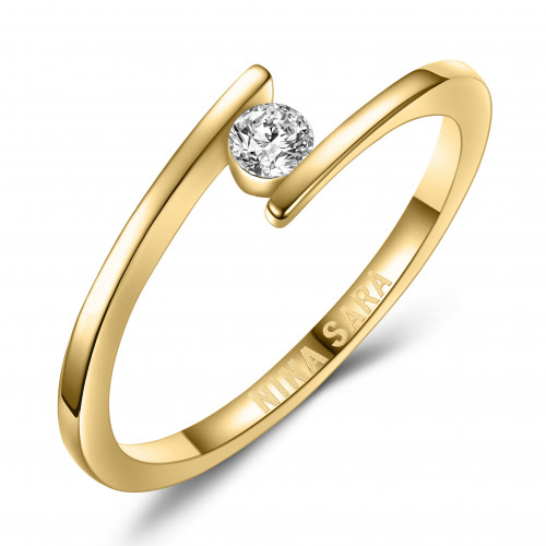 Zlatý zásnubný prsteň s diamantom