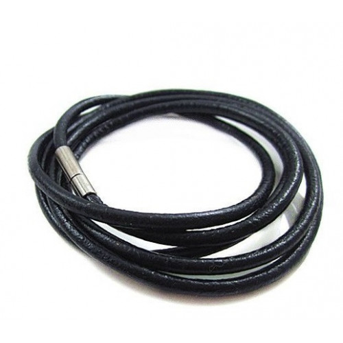 Kožená šnúrka na krk - bajonetový uzáver, hr. 3 mm