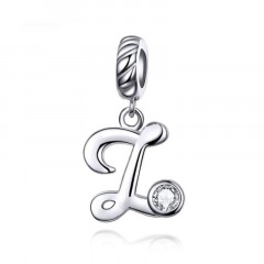 Strieborný prívesok korálik na náramok - písmeno Z