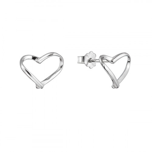 Strieborné náušnice srdiečka