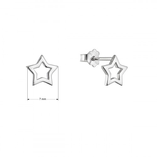 Strieborné náušnice hviezdičky