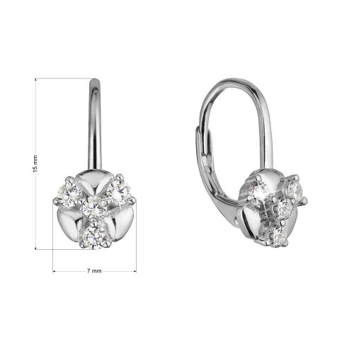 Strieborné náušnice s čírymi zirkónmi