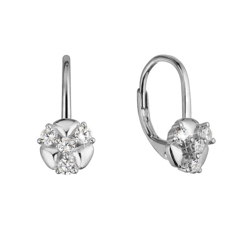 Strieborné náušnice s čírymi zirkónmi