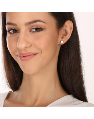 Strieborné náušnice srdiečko s malým zirkónom