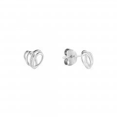 Strieborné náušnice pletené srdiečka