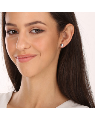 Strieborné náušnice placky s malým zirkónom