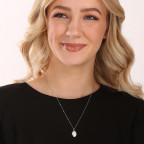 Strieborný náhrdelník ovál so zirkónmi