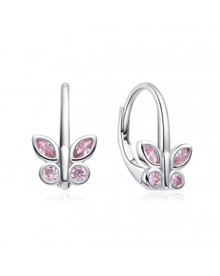 Strieborné náušnice na klapku motýlikovia