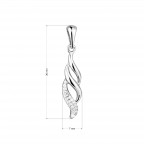 Strieborný prívesok so zirkónmi vlnka