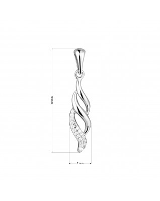 Strieborný prívesok so zirkónmi vlnka