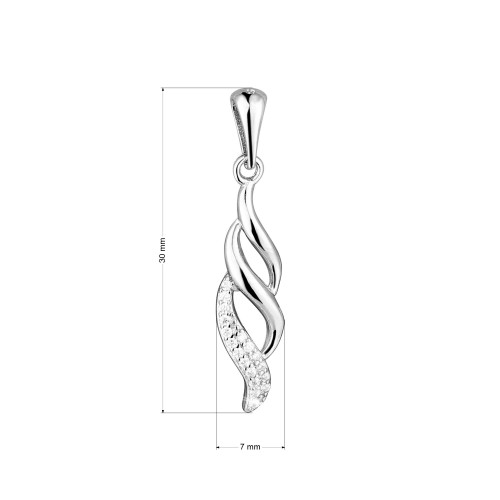 Strieborný prívesok so zirkónmi vlnka