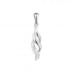Strieborný prívesok so zirkónmi vlnka