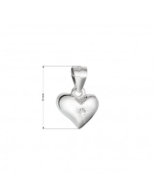 Strieborný prívesok srdca so zirkónom