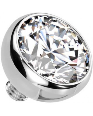 Náhradná gulička s kamienkom TITAN, závit 1,6 mm, 5mm, farba: číra