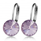 Oceľové náušnice - Light Violet, 8 mm