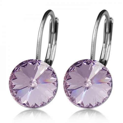Oceľové náušnice - Light Violet, 8 mm