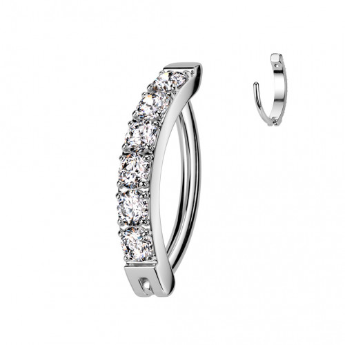 Piercing do pupku TITAN, číre zirkóny