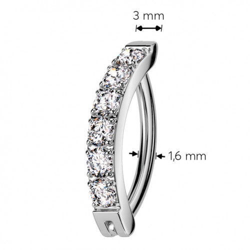 Piercing do pupku TITAN, číre zirkóny