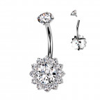 Piercing do pupku - TITAN, farba: číra