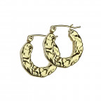 Pozlátené oceľové náušnice s tepaným povrchom