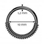 Čierny segment kruh - helix / cartilage / tragus piercing