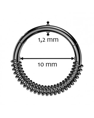 Čierny segment kruh - helix / cartilage / tragus piercing