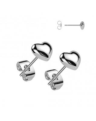 Oceľové náušnice srdiečka