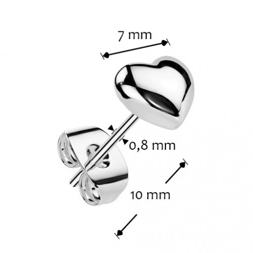 Oceľové náušnice srdiečka