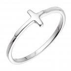 Minimalistický strieborný prsteň krížik
