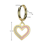 Pozlátené oceľové náušnice srdiečka