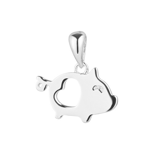 Strieborný prívesok prasiatko so srdiečkom