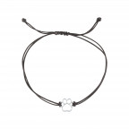 Textilný náramok Kabbalah čierny so striebornou labkou