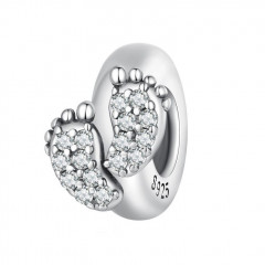 Strieborný prívesok korálik stopper detské stopy