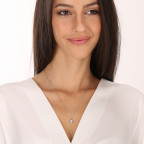 Strieborný náhrdelník s modrým zirkónom