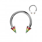 Piercing - podkova - farebné prúžky