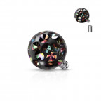 Ozdobná gulička k dermálu TITAN, závit 1,6 mm, farba: Vitrail Medium