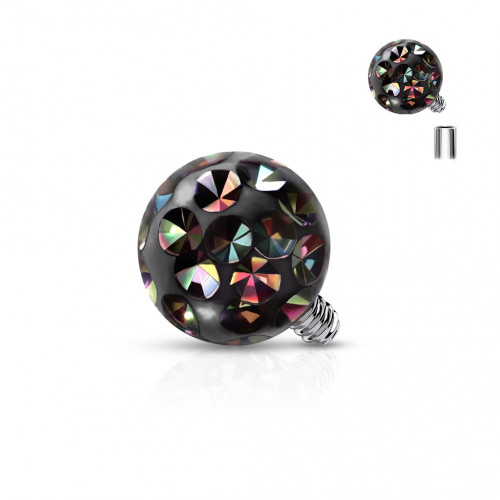 Ozdobná gulička k dermálu TITAN, závit 1,6 mm, farba: Vitrail Medium