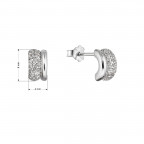 Strieborné náušnice polkruhy so zirkónmi